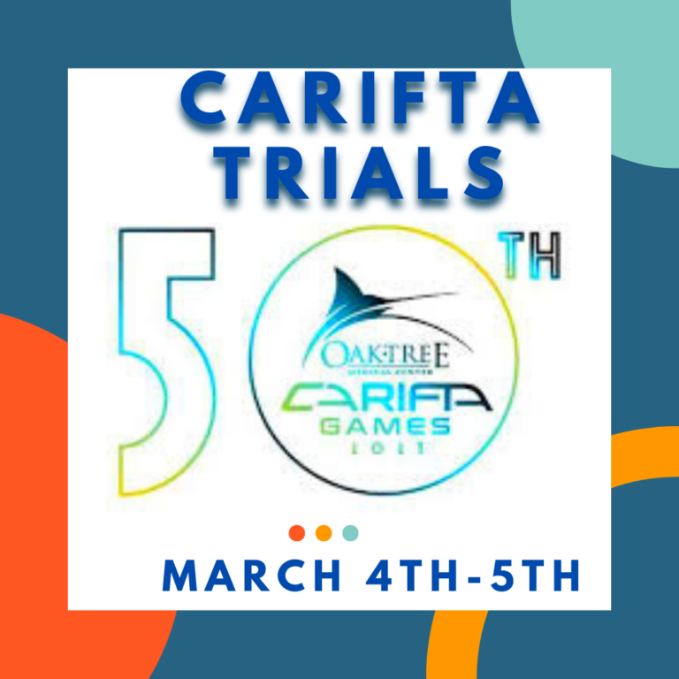 An image showing the date of the 50th Carifta games, March 4-5 2023.