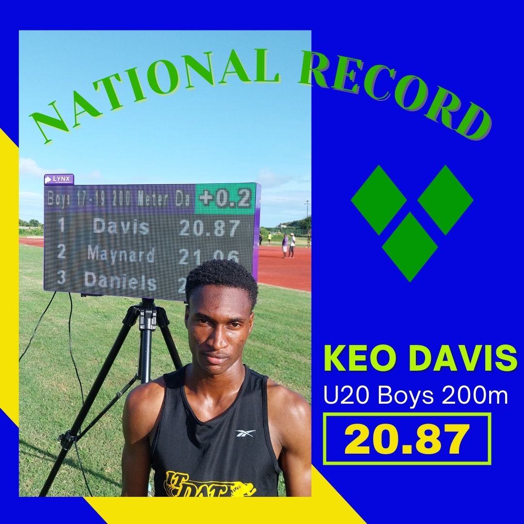 Davis sets National Record at Carifta Trials | Team Athletics SVG