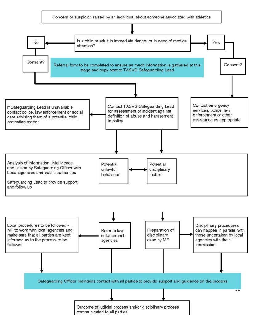 Reporting Flowchart for Team Athletics St. Vincent and the Grenadines