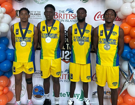 SVG 3 x 3 Basketball team: Elroy Joseph, Adrian Sam, Maxron Dublin, and Aquando Henry